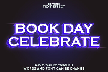 book day celebrate editable text effect emboss modern style