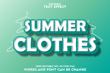 summer clothes editable text effect emboss cartoon style