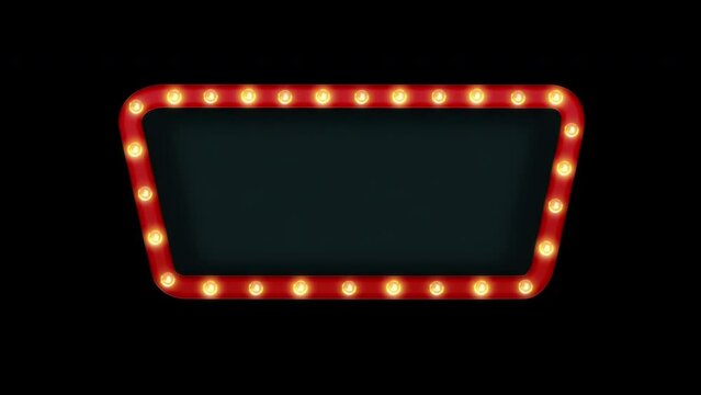 Marquee light board retro neon sign. Abstract banner or signboard. Modern frame background. Light board disco party title. Concept of jackpot winner or casino logo for text with empty copy space