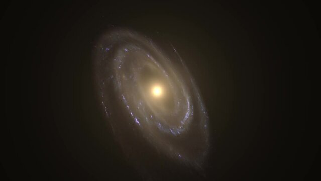 Spiral galaxy in the darkness of the universe.