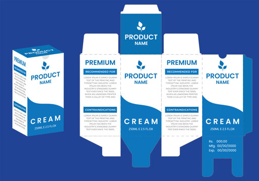 Supplements and Cosmetic box design, Package design template, box outline, Box Packaging design, Label design, healthcare label, packaging creative idea vector,with 3d mock up.