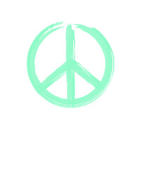 Peace Logo Symbol - Ölfarbe hellgrün

