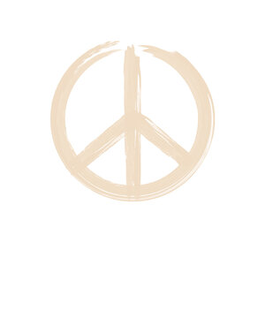 Peace Logo Symbol - Ölfarbe creme beige

