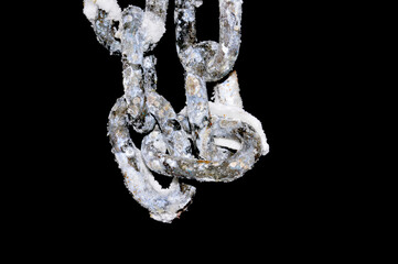 Fototapeta premium rusty chain isolated on white background