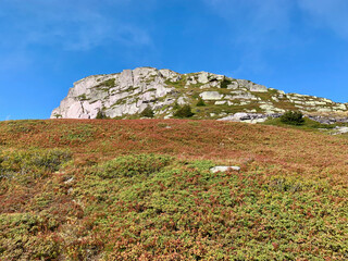 Sentier du Tour du Mont Blanc (TMB) aux environs de l'aiguillette des Posettes