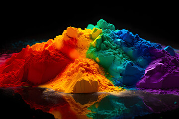 rainbow color powder