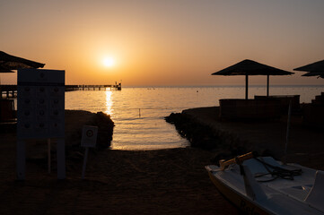 sunrise on the beach on Makadi Bay, Egypt