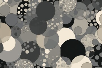 Abstract black and white circles on a background