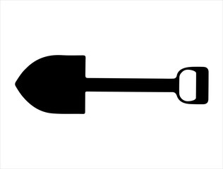 Shovel silhouette vector art white background