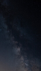 Milky Way stars photographed with wide angle lens.