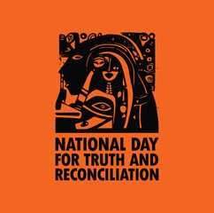 Every Child Matters. National Day of Truth and Reconciliation. Modern creative banner. Orange T-shirt Day.	
