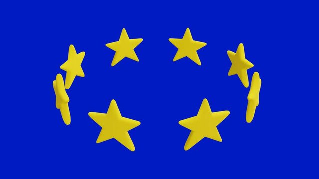 Rotating star illustration, headache symbol, circular star animation, dizzy head, visual effect indicating pain