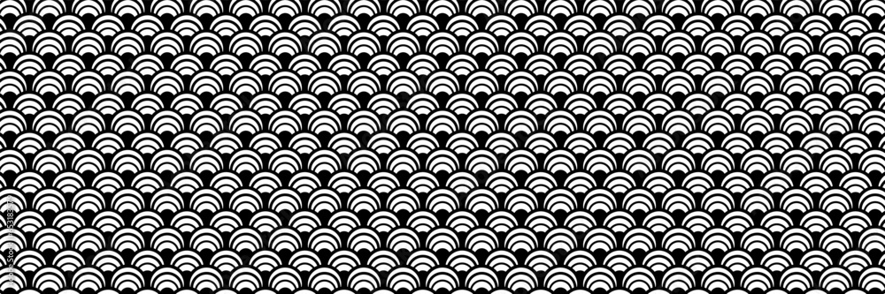 Poster horizontal black and white scales design for pattern and background.