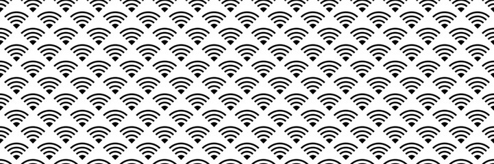 horizontal black wifi signal design for pattern and background.