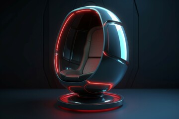 Futuristic chair capsule gaming modern. Visual gaming. Generate Ai