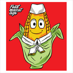 funny chef corn vector illustration eps10 editable