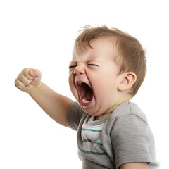 Cute baby giving funny facial expressions and gesture with transparent background