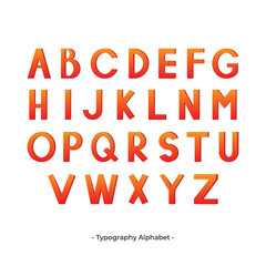 3D Gradient Typography Alphabet Template