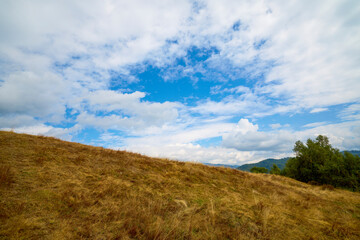 Fototapeta na wymiar beautiful mountain landscape on a September day in the Carpathian mountains in Romania.