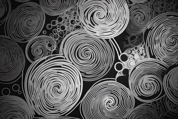 Fototapeta premium Black and white circles arranged in an abstract pattern