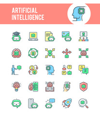 Artificial Intelligence icons.