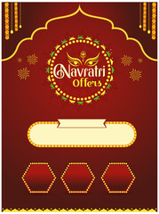 Navratri Offers Advertisement Template, Dasara, Dussehra Offers Promotional Ad Mockup vector layered