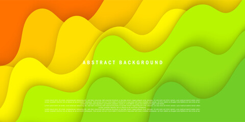 Green and orange gradient abstract background with wave liquid style overlap backdrop colorful fresh creative backdrop. Eps10 vector
