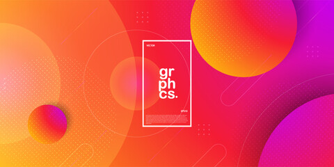 Abstract pink, orange and purple gradient illustration geometric background with simple circle pattern. Modern and bright design. Eps10 vector