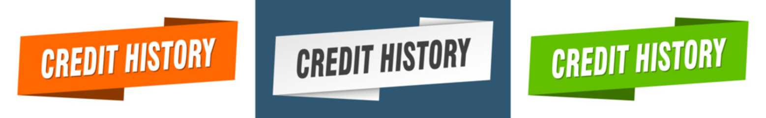 credit history banner. credit history ribbon label sign set