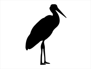 Stork bird silhouette vector art