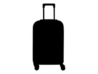 Suitcase silhouette vector art white background