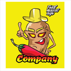 funny cassava mascot logo vector illustration eps10 editable