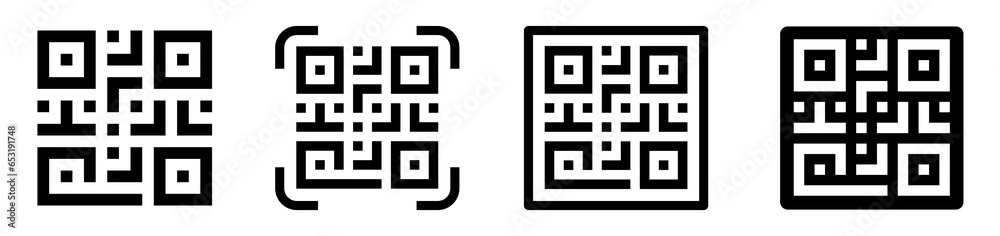 Poster qr code set. digital scanning qr code label. scan qr code icon. template scan me qr code for smartph