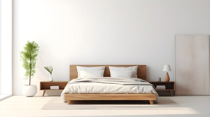 Fototapeta na wymiar Bedroom modern interior warm white backdrop with furnish,copy space.