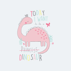 free vector t shirt lettering and dinosaur design.