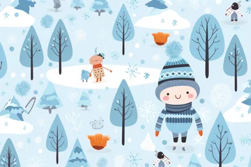 Stickers meubles Bleu clair Winter season on background. Generative AI