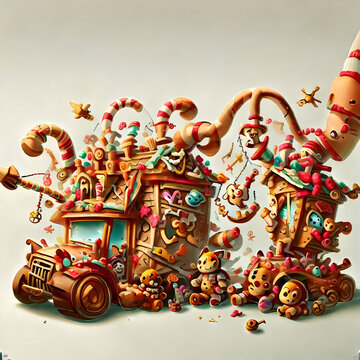 abstract image of gingerbread toys