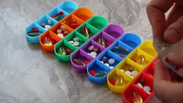 The patient fills all of the doses for each day of pill box