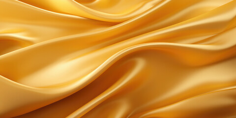 Fototapeta premium Luxury smooth elegant golden silk fabric texture as background Abstract background