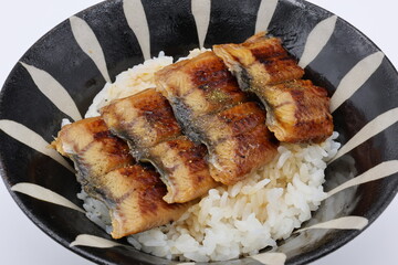 お皿に盛りつけられたウナギ丼