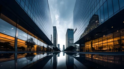 Foto op Plexiglas Impressive exterior of a corporate glass building © chand