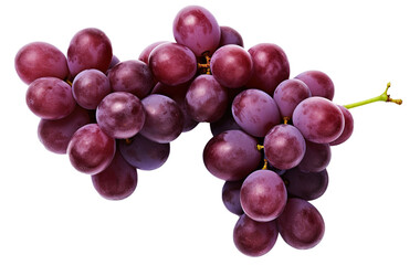 Fototapeta premium Fresh Grapes Isolated on transparent Background, Vibrant and Juicy Grape Cluster 
