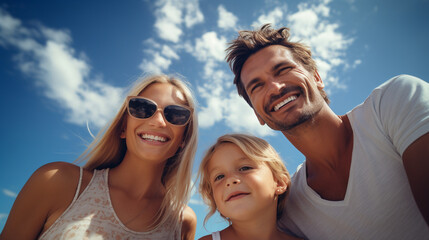 Obraz premium Happy family portrait. Generative AI