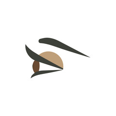 Simple illustration of a woman's eye in profile. Brown eye and eyebrow of woman. Vision, ophthalmology. Logo for the beauty salon. Lash extension, lash lift, brows.