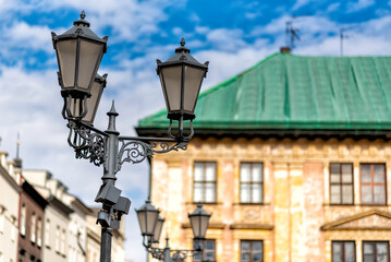 Fototapeta na wymiar street light in the old town of Krakow in Poland