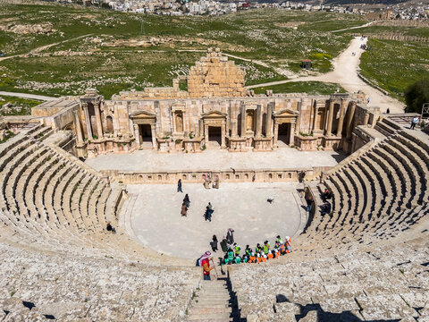 The great North Theater in the ancient city of Jerash, believed to be founded in 331 BC by Alexander the Great, Jerash, Jordan