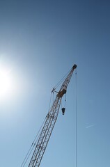 Construction Crane with Blue Sky - 653199312