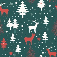Naklejka premium Christmas seamless pattern background