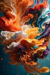 swirling liquid cloud colour paint. Generative Ai. - obrazy, fototapety, plakaty
