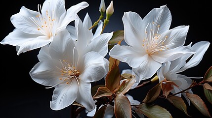 Beautiful of white flower with dark background - obrazy, fototapety, plakaty